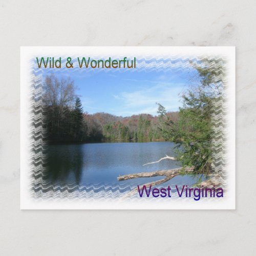 West Virginia Rustic Lake Postcard