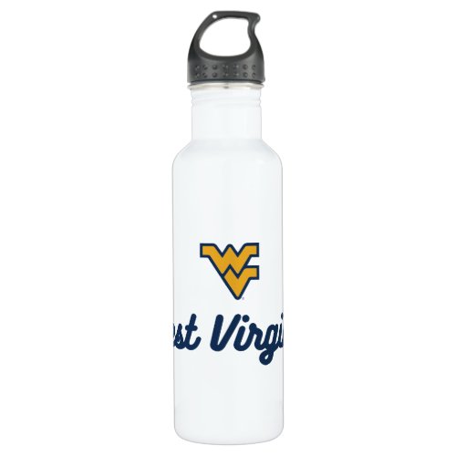 West Virginia  Script Logo Water Bottle