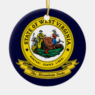 West Virginia Seal Ceramic Ornament
