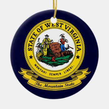 West Virginia Seal Ceramic Ornament by NativeSon01 at Zazzle