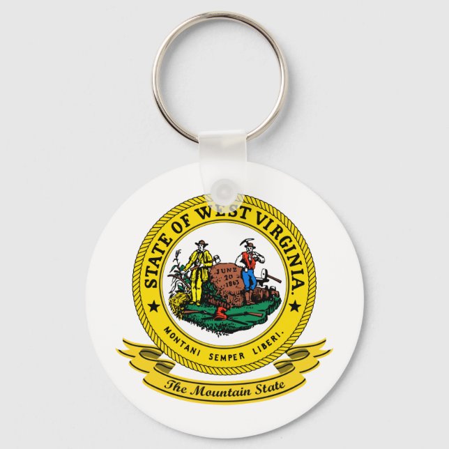 West Virginia Seal Keychain (Front)