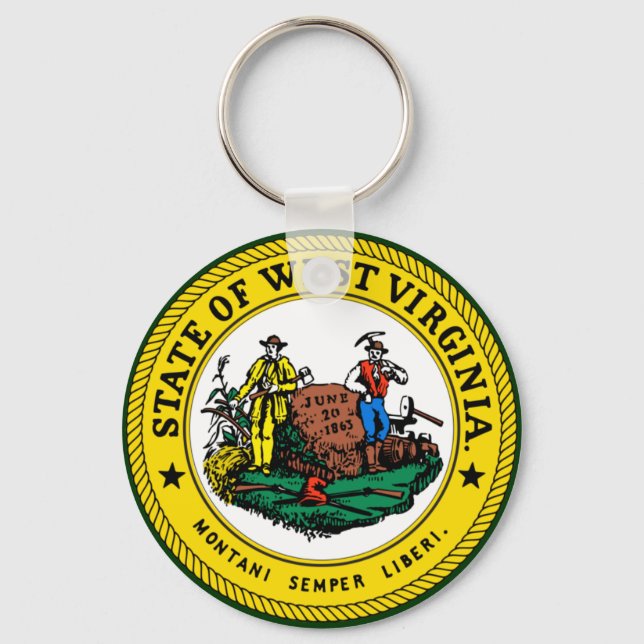 West Virginia Seal Keychain (Front)