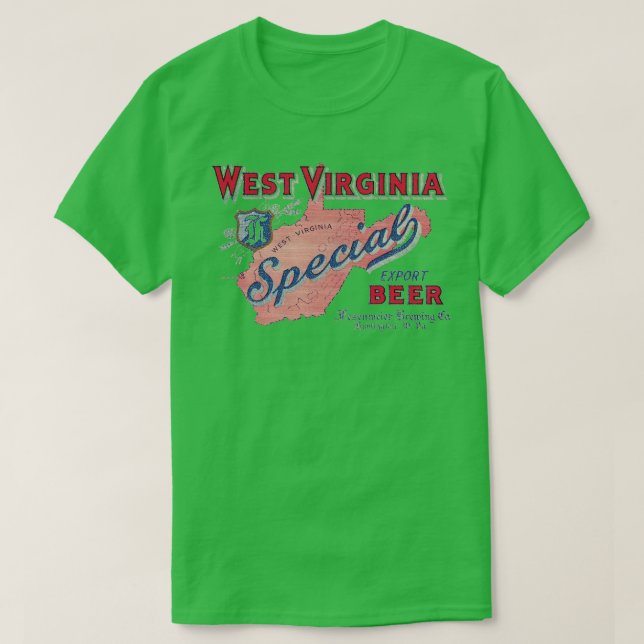 West Virginia Special Export Beer Retro Defunct Br T-Shirt (Design Front)