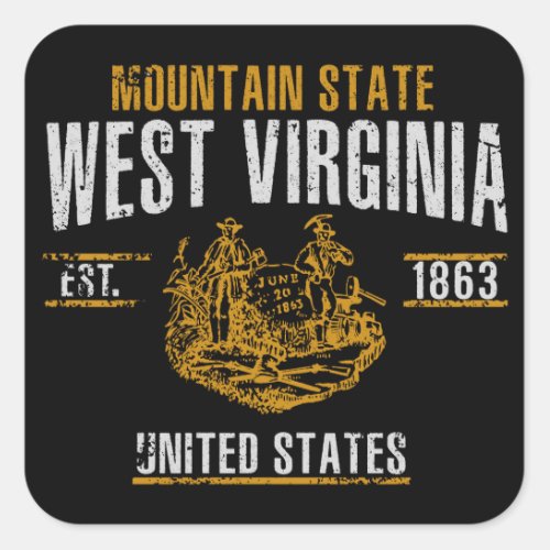 West Virginia Square Sticker