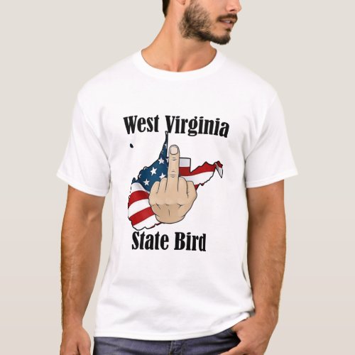 West Virginia state bird t_shirt middle finger