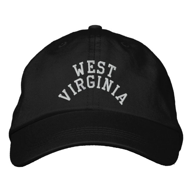 West Virginia State Embroidered Embroidered Baseball Cap (Front)