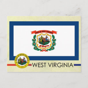 West Virginia State Flag and Seal Postcard