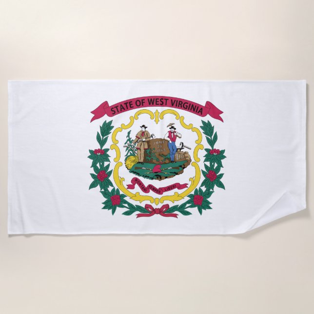 West Virginia State Flag Beach Towel (Front)