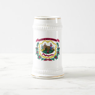 West Virginia State Flag Beer Stein