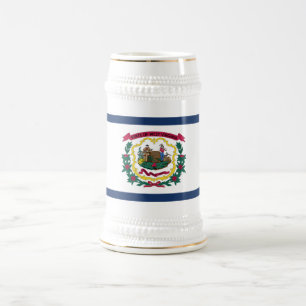 West Virginia State Flag Beer Stein