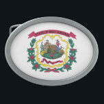West Virginia State Flag Belt Buckle<br><div class="desc">Patriotic West Virginia state flag.</div>