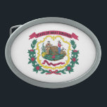 West Virginia State Flag Belt Buckle<br><div class="desc">Patriotic West Virginia state flag.</div>