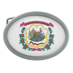 West Virginia State Flag Belt Buckle