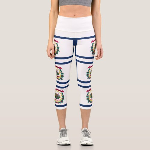 West Virginia State Flag Capri Leggings