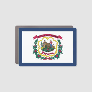 West Virginia State Flag Car Magnet