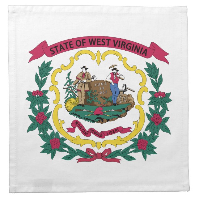 West Virginia State Flag Cloth Napkin (Front)