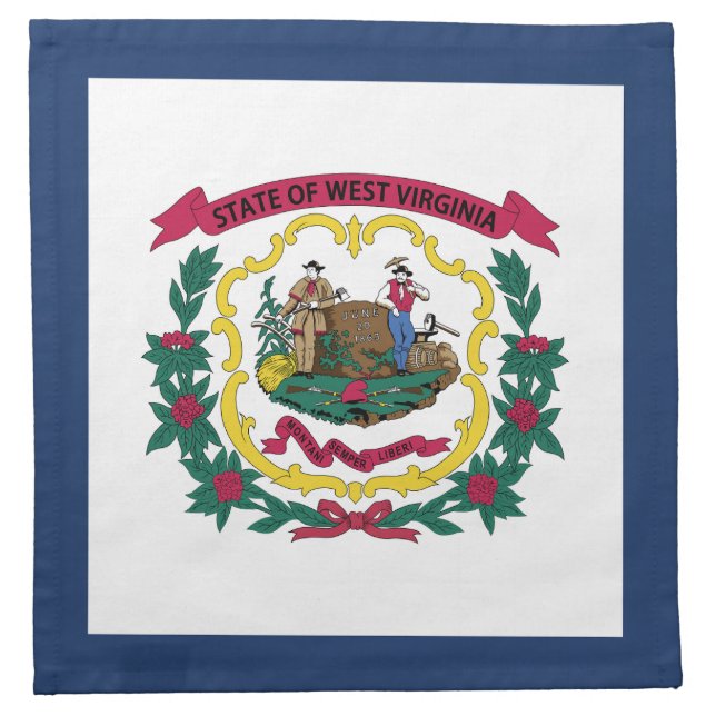 West Virginia State Flag Cloth Napkin (Front)