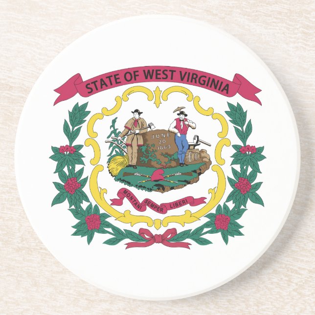 West Virginia State Flag Coaster (Front)