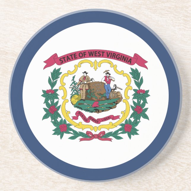 West Virginia State Flag Coaster (Front)