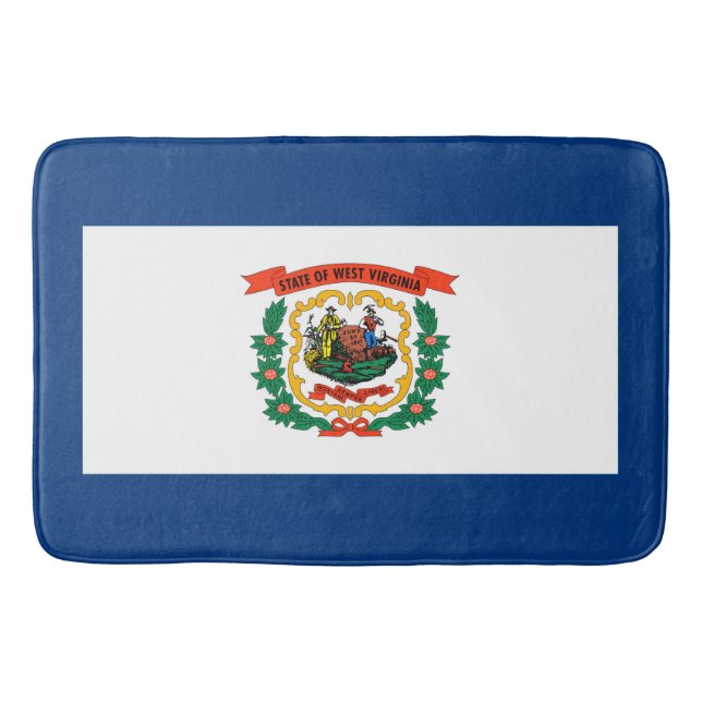 West Virginia State Flag Design Bathroom Mat (Front)
