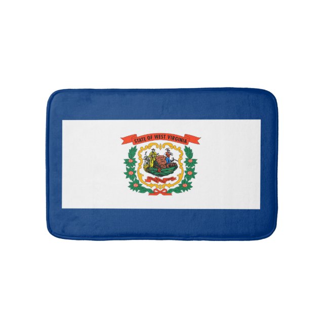 West Virginia State Flag Design Bathroom Mat (Front)