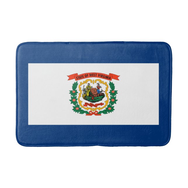West Virginia State Flag Design Bathroom Mat (Front)