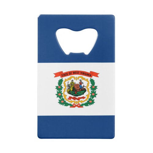 West Virginia State Flag Design Credit Card Bottle Opener