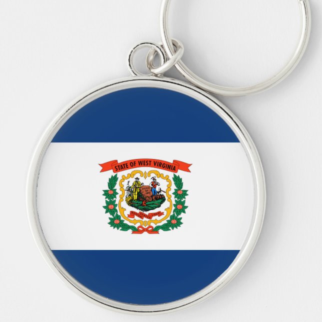 West Virginia State Flag Design Keychain (Front)