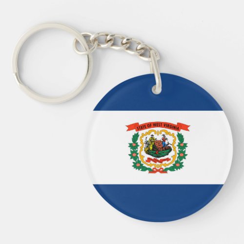 West Virginia State Flag Design Keychain