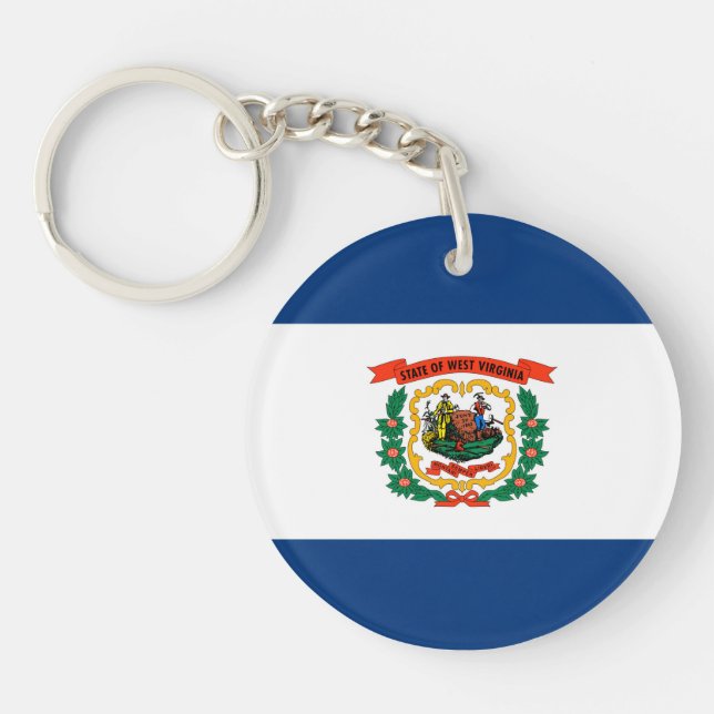 West Virginia State Flag Design Keychain (Front)