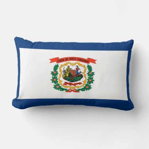 West Virginia State Flag Design Lumbar Pillow