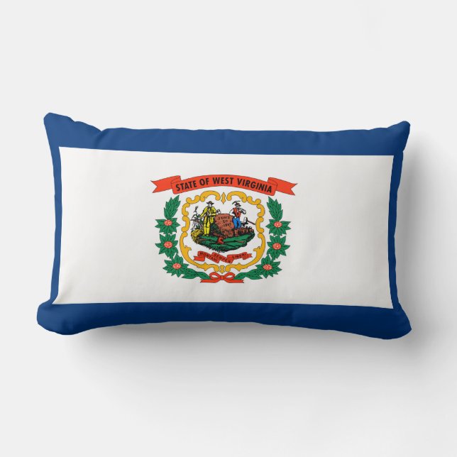 West Virginia State Flag Design Lumbar Pillow (Front)