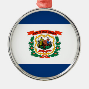 West Virginia State Flag Design Metal Ornament