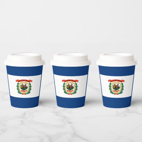 West Virginia State Flag Design Paper Cups