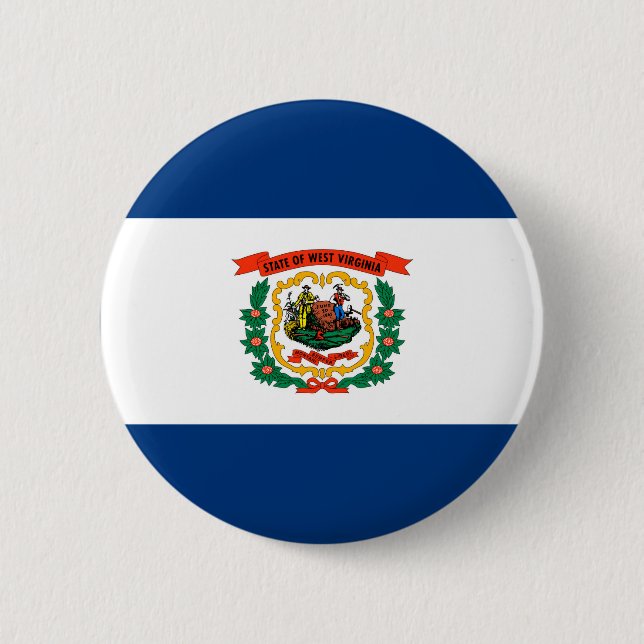 West Virginia State Flag Design Pinback Button (Front)