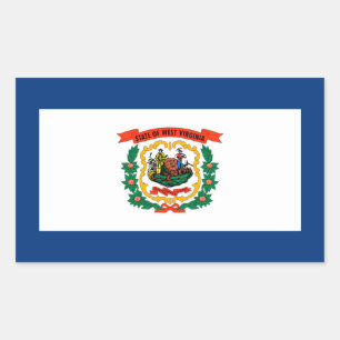 West Virginia State Flag Design Rectangular Sticker