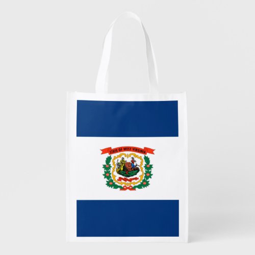 West Virginia State Flag Design Reusable Grocery Bag
