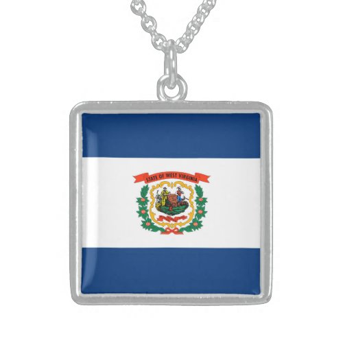 West Virginia State Flag Design Sterling Silver Necklace