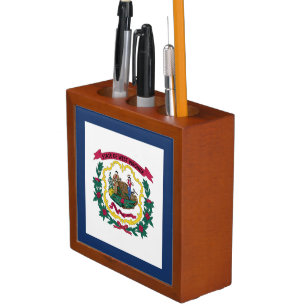 West Virginia State Flag Desk Organizer