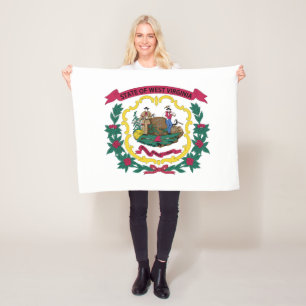 West Virginia State Flag Fleece Blanket