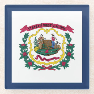 West Virginia State Flag Glass Coaster
