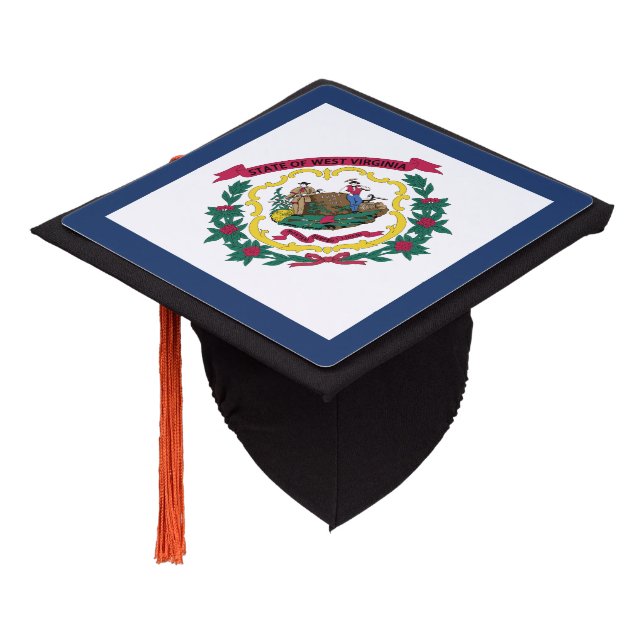 West Virginia State Flag Graduation Cap Topper (Angled)