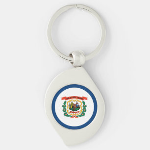 West Virginia State Flag Keychain