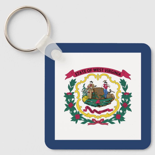 West Virginia State Flag Keychain (Front)