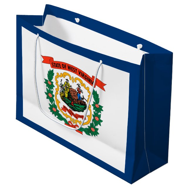 West Virginia State Flag Large Gift Bag (Front Angled)