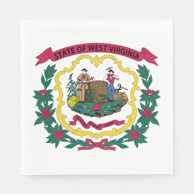West Virginia State Flag Napkins (Front)