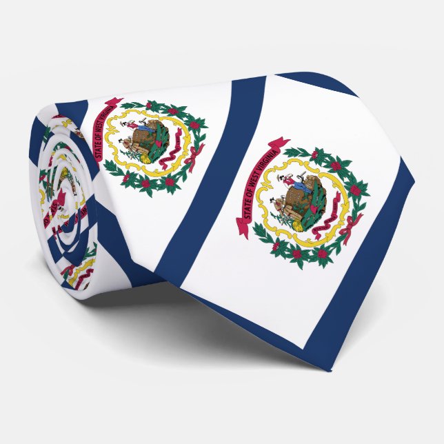 West Virginia State Flag Neck Tie (Rolled)