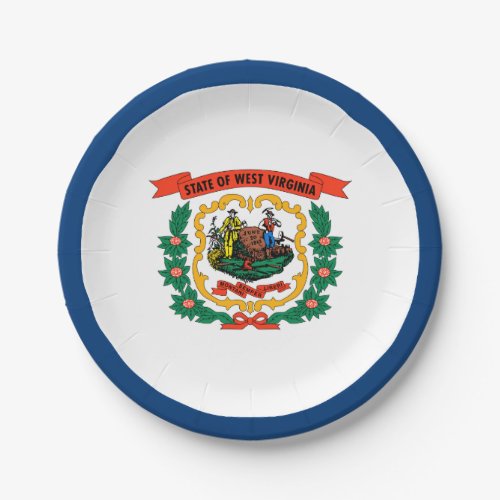 West Virginia State Flag Paper Plates