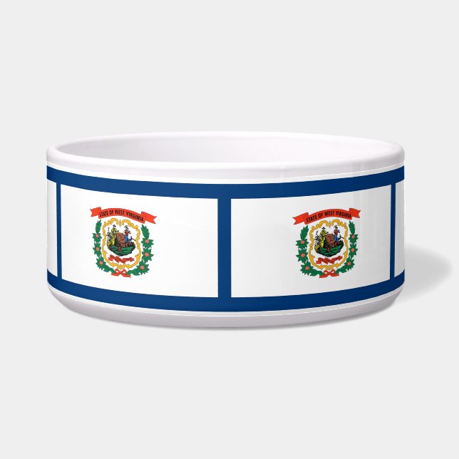 West Virginia State Flag Pet Bowl (Front)