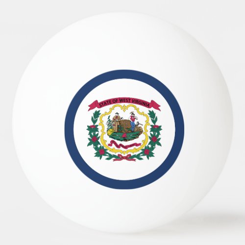 West Virginia State Flag Ping Pong Ball